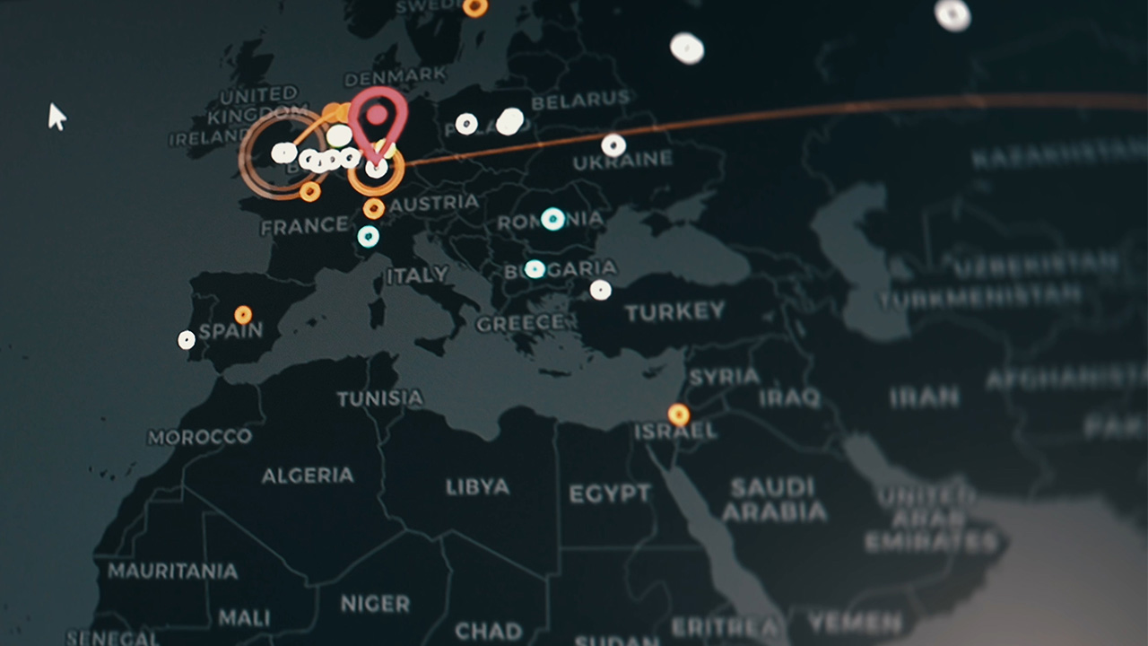 Ansicht der eingehenden Angriffe im SOC